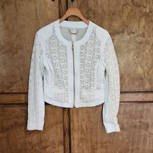 Elegant White Lace Women's Jacket